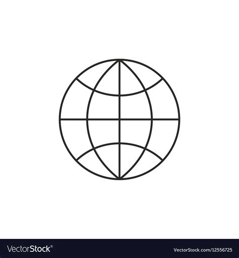 Globe icon outline Royalty Free Vector Image - VectorStock