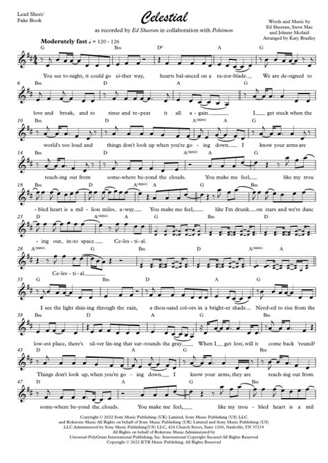 Celestial Sheet Music | Ed Sheeran | Lead Sheet / Fake Book