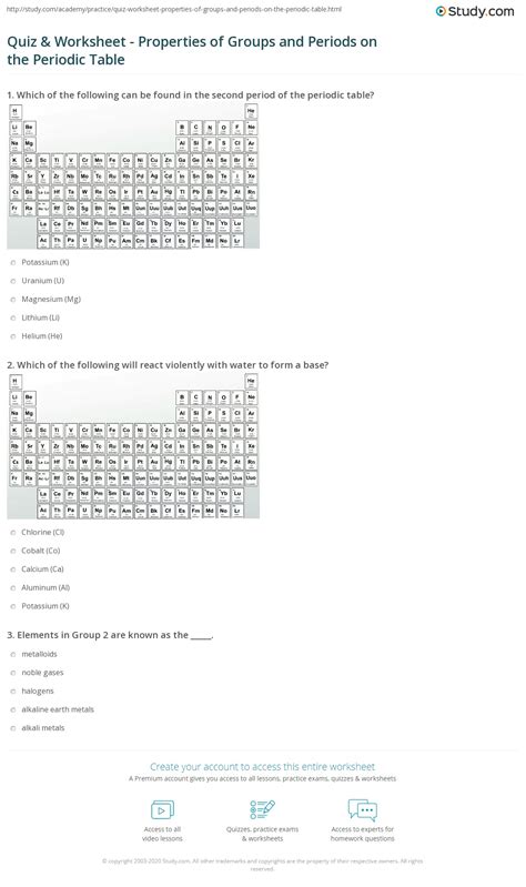 Periodic Table Review Worksheet - Zipworksheet.com