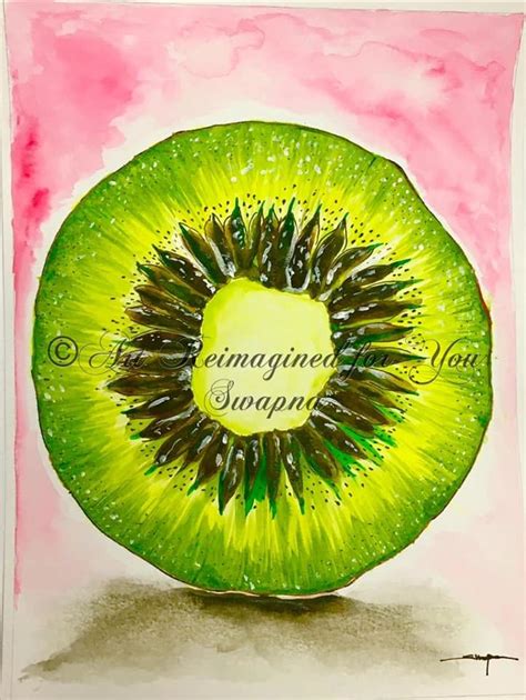 Kiwi fruit Watercolor painting...