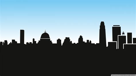 Download City Skyline Silhouette Cartoon Wallpaper 1920x1080 | Wallpoper #437637