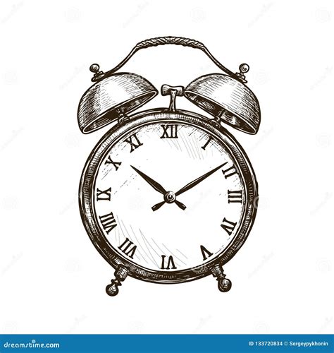 Vintage Alarm Clock. Time Concept Stock Vector - Illustration of ...