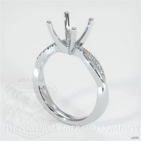 Platinum 950 Pave Ring Setting #JS1292PT | The Natural Emerald Company