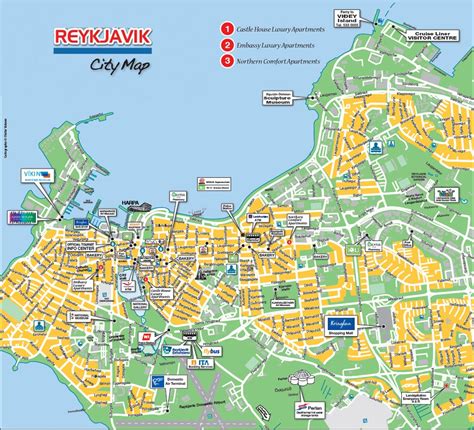 Tourist Map of Reykjavik | Iceland tourist, Tourist map, Iceland map