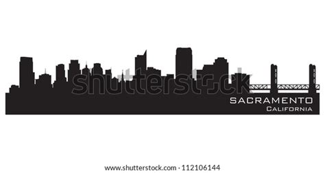 Sacramento California Skyline Detailed Vector Silhouette Stock Vector ...