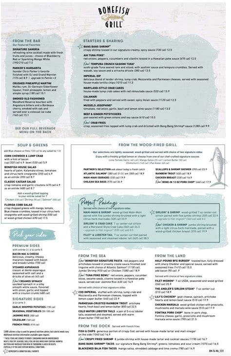 Bonefish Grill Menu With Prices (Updated: November 2023)