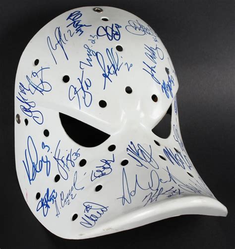 2002-03 Anaheim Ducks Team-Signed "Mighty Ducks" Hockey Mask with (25 ...