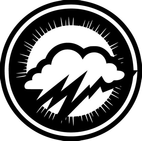 Lightning - Black and White Isolated Icon - Vector illustration ...