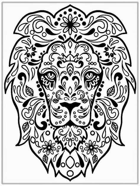 Lion Face Mandala coloring page - Download, Print or Color Online for Free