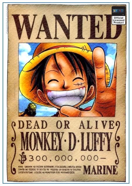 One Piece anime Wanted Poster - Monkey D. Luffy Bounty official merch | One Piece Store