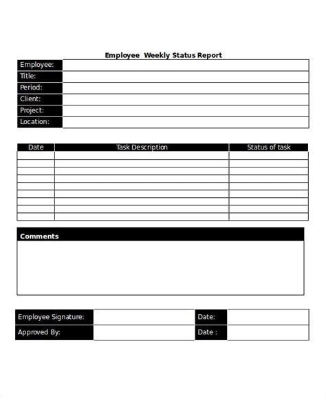 Hr Weekly Report Template