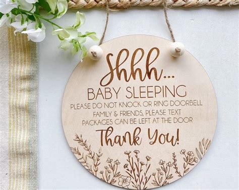 Sleeping Baby Sign // Shhh Baby Sleeping Sign // Do Not Ring - Etsy