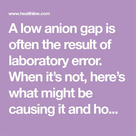 Low Anion Gap: Symptoms, Causes, Diagnosis | Anion gap, Gap, Biochemical