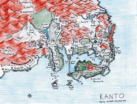 Pokemon: Kanto Region Map by mamep21 on DeviantArt