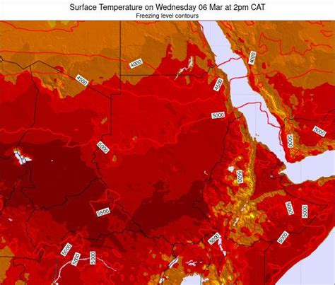 Sudan Surface Temperature on Friday 23 Apr at 9pm EAT