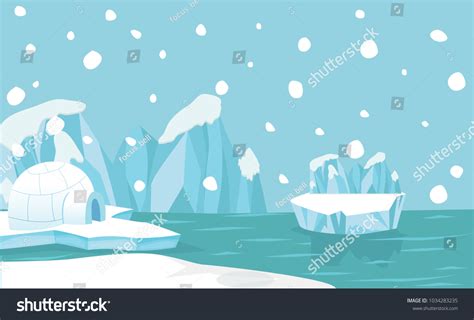 North Pole Arctic Landscape Background Stock Vector (Royalty Free ...