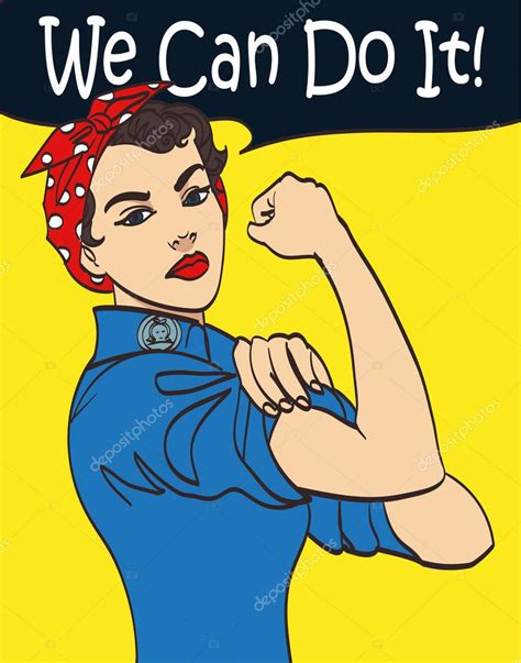 We Can Do It. Cool vector iconic womans fist symbol of female power and ...