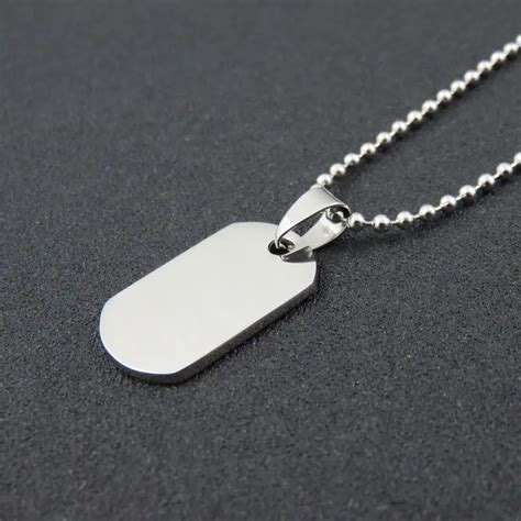 Two Sides Polished 316L Stainless Steel Dog Tags Pendant Stainless Steel Dog Tags Necklace ...