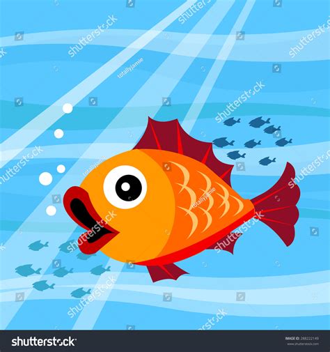 Big Eyed Cartoon Orange Fish Swimming: เวกเตอร์สต็อก (ปลอดค่าลิขสิทธิ์) 288222149 | Shutterstock