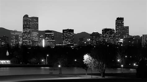 Denver Colorado Mountain Skyline Black and White Photograph by Gregory ...