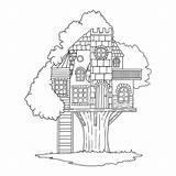Coloring Book tree house Pictures Doodle Line Art Style For Children  sketch template