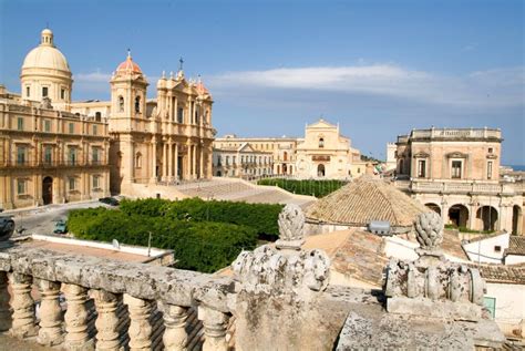 The town of Noto on Italy stock image. Image of tower - 48422009