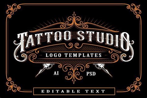 Set of vintage tattoo studio logos. | Vintage tattoo, Tattoo studio ...