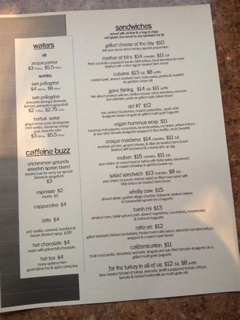 The Wooden Spoon Menu, Menu for The Wooden Spoon, Brighton, Detroit - Urbanspoon/Zomato