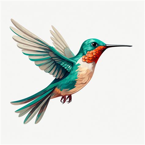 Premium AI Image | A drawing illustration of a hummingbird flat design