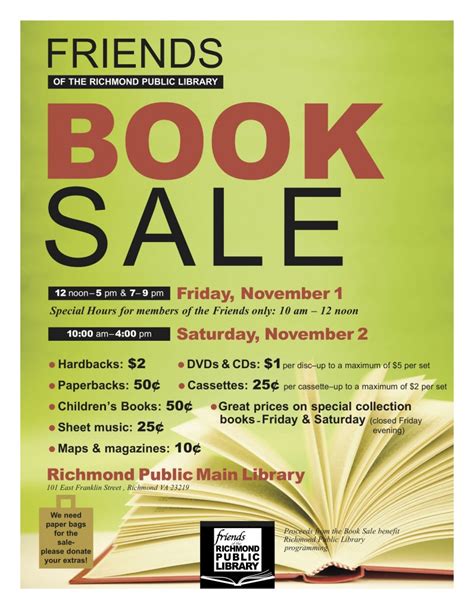 Fall Book Sale - Friends of The Richmond Public Library Friends of The ...