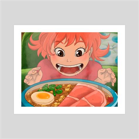 Ponyo: Ham Ramen, an art print by Kaci Takara - INPRNT