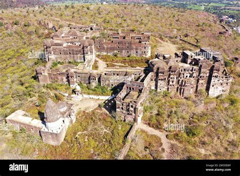 Aerial View of Narsinghgarh Fort and surrounding areas located in ...