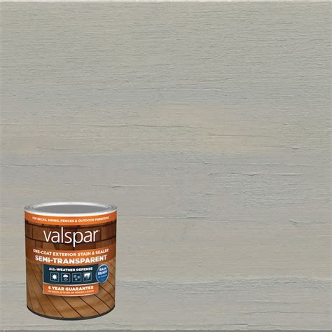 Valspar Pre-Tinted Cottage Gray Semi-Transparent Exterior Wood Stain and Sealer (1-Quart) in the ...