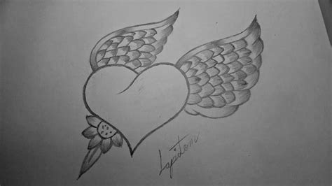 Imagenes Para Dibujar A Lapiz De Corazones Con Alas Faciles Dibujos De | Images and Photos finder