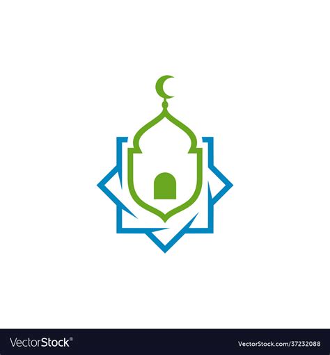 Mosque logo design creative islamic Royalty Free Vector