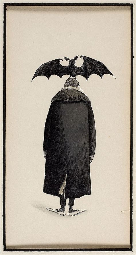 Untitled (Man with a Bat on his Head) | The Art Institute of Chicago | Edward gorey, Bat art ...