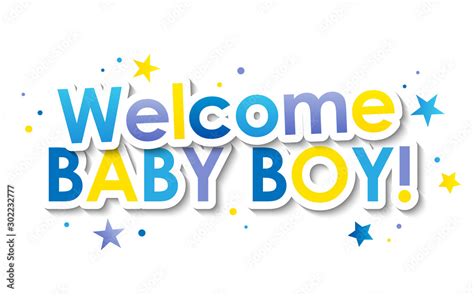 WELCOME BABY BOY! vector typography banner with Stock Vector | Adobe Stock