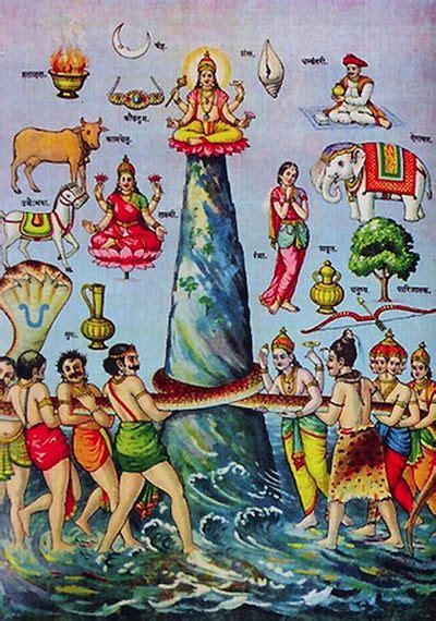 Indian Epics Resources: Image: Vasuki and the churning of the Ocean. You can see a list of the ...