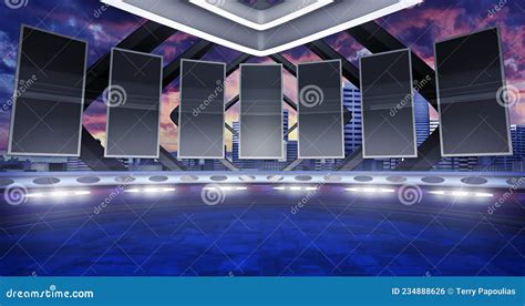 Virtual Stage Background with Led Screens, Ideal for Live Music Events or TV Shows. Stock ...