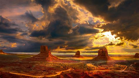 Download Desert Cloud Nature Monument Valley HD Wallpaper