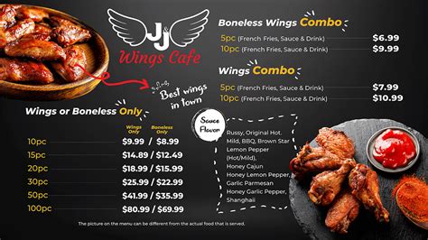 Menu & Prices – J&J Wing Cafe