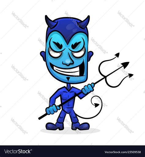 Blue devil head Royalty Free Vector Image - VectorStock