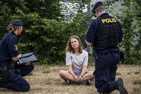 Greta Thunberg charged with disobeying police order at climate protest in Sweden