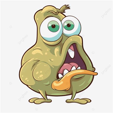 Booger Clipart Cute Scary Monster With Big Green Eyes Ready To Bite Cartoon Vector, Booger ...