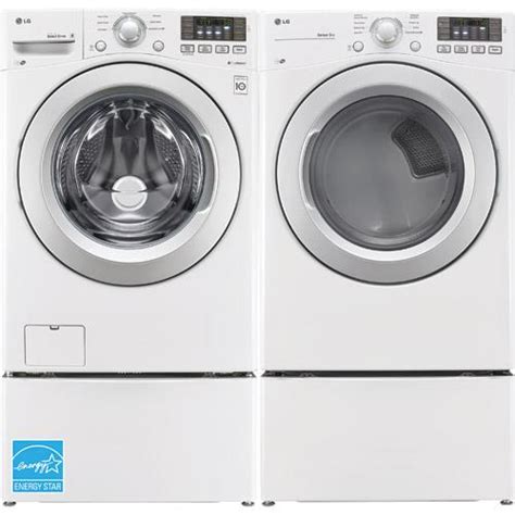 LG WM3170CW 4.3 CuFt White 27" Front Load Washer With 7.4 CuFt ...