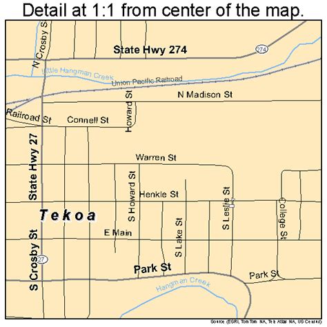 Tekoa Washington Street Map 5370560