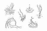 Collection Of sketchy Drawings Water Splashes Black Outline Doodles  sketch template