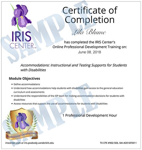 IRIS | PD Certificates for Teachers