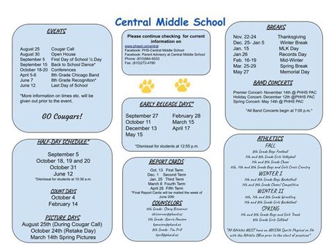 CMS Calendar | Central Middle School