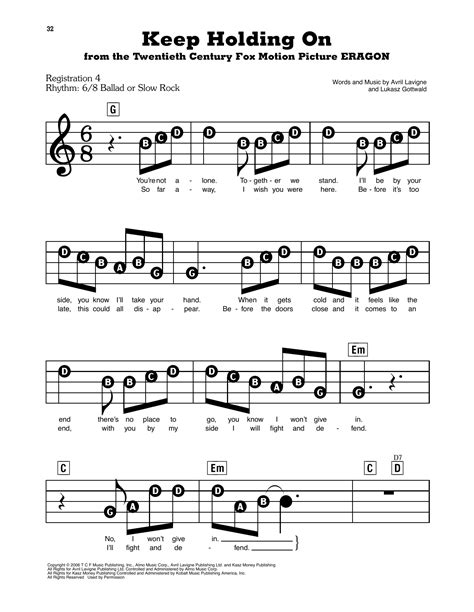 Keep Holding On Sheet Music | Glee Cast | E-Z Play Today